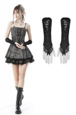 画像1: Punk sexy hook flower cobweb gloves / グローブ【DARK IN LOVE】 (1)