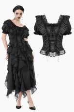 画像1: Romantic Rococo Lace Ruffle Top / トップス【DARK IN LOVE】 (1)