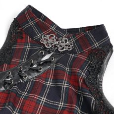 画像9: 🔥SALE🔥punk cheongsam collar plaid dress / ワンピース【Devil Fashion】 (9)