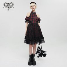 画像3: 🔥SALE🔥punk cheongsam collar plaid dress / ワンピース【Devil Fashion】 (3)