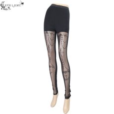 画像6: 🔥SALE🔥 Witchy Lich' Gothic Stretchy Mesh Panel Leggings / レギンス【Devil Fashion】 (6)