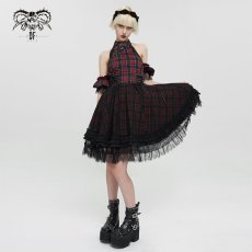 画像2: 🔥SALE🔥punk cheongsam collar plaid dress / ワンピース【Devil Fashion】 (2)