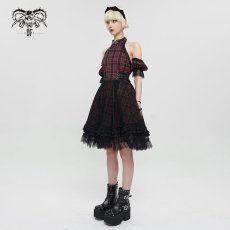 画像4: 🔥SALE🔥punk cheongsam collar plaid dress / ワンピース【Devil Fashion】 (4)