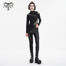 画像3: 🔥SALE🔥Women's asymmetrical faux leather trousers / レザーパンツ【Devil Fashion】 (3)