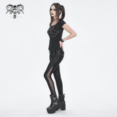 画像4: 🔥SALE🔥Punk Irregular Semi-perspective Knit Trousers / レギンス【Devil Fashion】 (4)