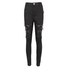 画像7: 🔥SALE🔥Punk Twill decorative Faux Leather Leg Loop Trousers / パンツ【Devil Fashion】 (7)