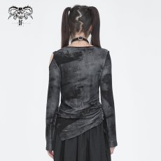 画像7: 🔥SALE🔥Irregular cloud point printed knitted off-shoulder / トップス【Devil Fashion】 (7)