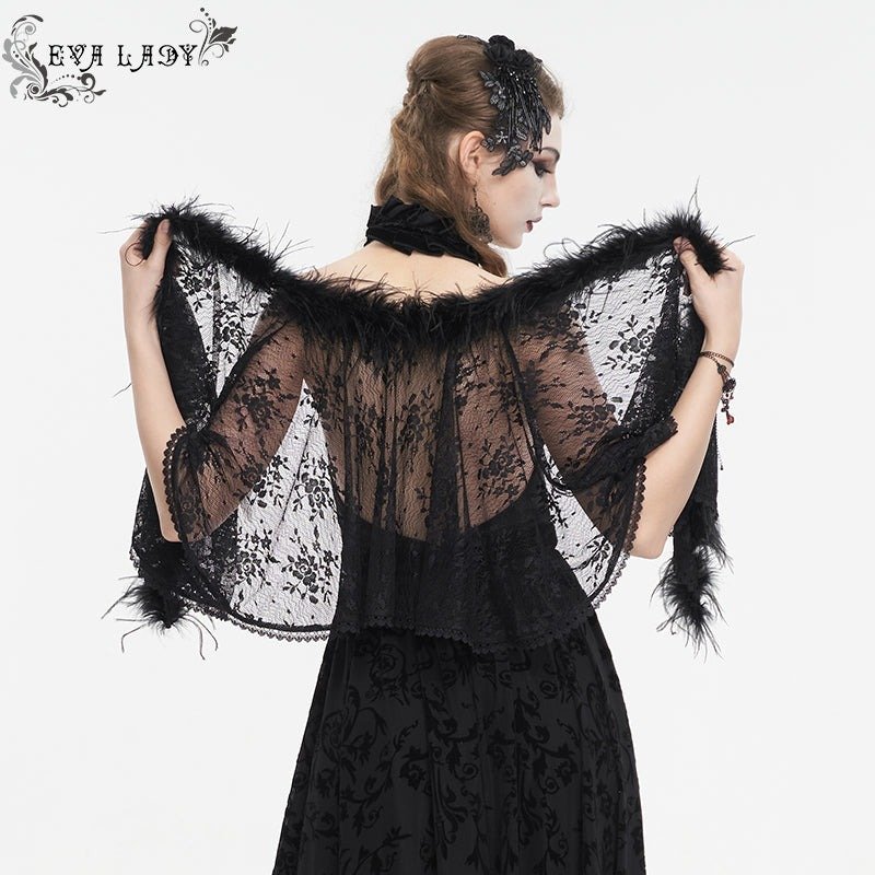 🔥SALE🔥feather lace shawl / ショール【Devil Fashion】 | Spider