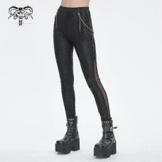 画像1: 🔥SALE🔥Punk Irregular Semi-perspective Knit Trousers / レギンス【Devil Fashion】 (1)