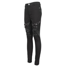 画像8: 🔥SALE🔥Punk Twill decorative Faux Leather Leg Loop Trousers / パンツ【Devil Fashion】 (8)