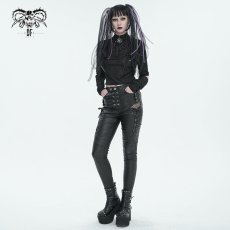 画像3: 🔥SALE🔥Side straps Thigh mesh women's leather trousers / レザーパンツ【Devil Fashion】 (3)