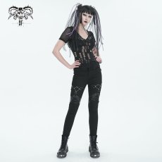 画像3: 🔥SALE🔥Punk Twill decorative Faux Leather Leg Loop Trousers / パンツ【Devil Fashion】 (3)