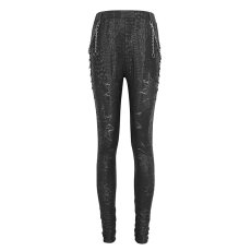 画像7: 🔥SALE🔥Punk Irregular Semi-perspective Knit Trousers / レギンス【Devil Fashion】 (7)