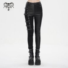 画像1: 🔥SALE🔥Women's asymmetrical faux leather trousers / レザーパンツ【Devil Fashion】 (1)