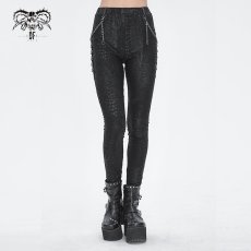画像2: 🔥SALE🔥Punk Irregular Semi-perspective Knit Trousers / レギンス【Devil Fashion】 (2)