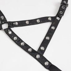 画像13: 🔥SALE🔥Tie-dyed mesh leather strip embellished / トップスセット【Devil Fashion】 (13)