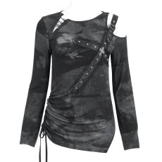 画像8: 🔥SALE🔥Irregular cloud point printed knitted off-shoulder / トップス【Devil Fashion】 (8)