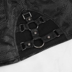 画像15: 🔥SALE🔥Villisca' Punk Snakeskin Print Asymmetric Skirt / レザースカート【Devil Fashion】 (15)