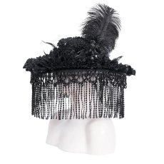 画像7: Long and short tassel black big round widow hat / ハット【Devil Fashion】 (7)