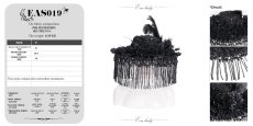 画像14: Long and short tassel black big round widow hat / ハット【Devil Fashion】 (14)
