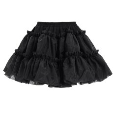 画像8: Black lolita Organza gathered puffy bustle A line skirt / スカート【Devil Fashion】 (8)