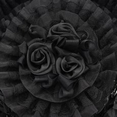 画像12: Black Skull Rose Mesh Widow Hat / 髑髏の花嫁 / ハット【Devil Fashion】 (12)