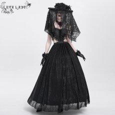 画像5: Black Skull Rose Mesh Widow Hat / 髑髏の花嫁 / ハット【Devil Fashion】 (5)