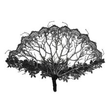 画像6: Fan with Branch-Patterned Lace Appliqué / 扇子【Devil Fashion】 (6)