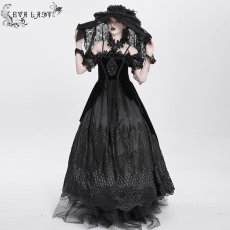 画像6: Black Skull Rose Mesh Widow Hat / 髑髏の花嫁 / ハット【Devil Fashion】 (6)