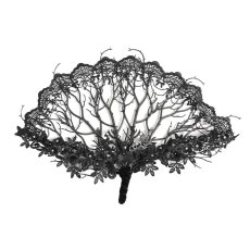 画像5: Fan with Branch-Patterned Lace Appliqué / 扇子【Devil Fashion】 (5)