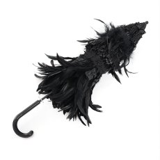 画像10: Gothic long feather small umbrella / ゴシックパラソル / 傘【Devil Fashion】 (10)