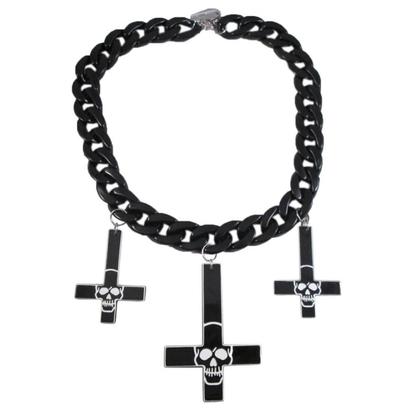 🔥SALE🔥Inverted Cross / Skull / Black / ネックレス【KREEPSVILLE