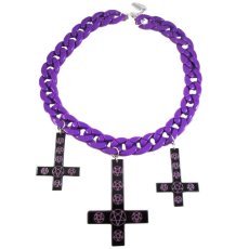 画像2: 🔥SALE🔥Inverted Cross / Pentagram / Purple / ネックレス【KREEPSVILLE 666】 (2)