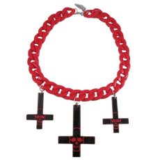 画像2: 🔥SALE🔥Inverted Cross / Skull / Red / ネックレス【KREEPSVILLE 666】 (2)