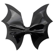 画像1: Batwing Black PVC Hair Bow / ヘアクリップ【KREEPSVILLE 666】 (1)