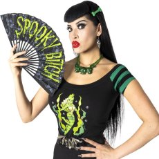 画像2: Spooky Bitch Green Fan / 扇子【KREEPSVILLE 666】 (2)