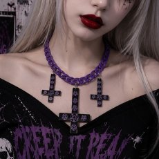 画像1: 🔥SALE🔥Inverted Cross / Pentagram / Purple / ネックレス【KREEPSVILLE 666】 (1)