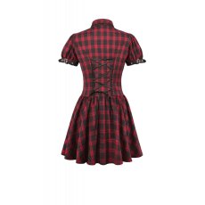 画像6: Retro Punk Red Plaid Cutout Lace-Up Dress / ワンピース【DARK IN LOVE】 (6)
