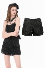 画像1: Dark Rose - 3D Floral Jacquard Lace Shorts / ぺチコートパンツ【DARK IN LOVE】 (1)
