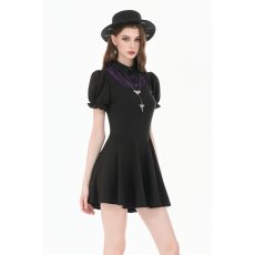 画像5: Dark Academic Purple Lace Collar Puff Sleeve Dress / ワンピース【DARK IN LOVE】 (5)