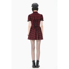 画像11: Retro Punk Red Plaid Cutout Lace-Up Dress / ワンピース【DARK IN LOVE】 (11)