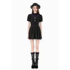 画像9: Dark Academic Purple Lace Collar Puff Sleeve Dress / ワンピース【DARK IN LOVE】 (9)