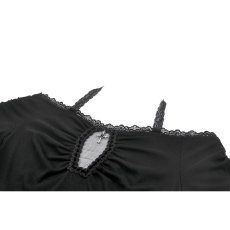 画像9: Gothic Dark Cutout Cross Gem Lace Top / トップス【DARK IN LOVE】 (9)