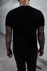 画像8: Graveyard Goth Fishnet Sleeve Shirt / フィッシュネット付きＴシャツ【VampireFreaks】 (8)