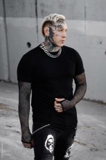 画像10: Graveyard Goth Fishnet Sleeve Shirt / フィッシュネット付きＴシャツ【VampireFreaks】 (10)