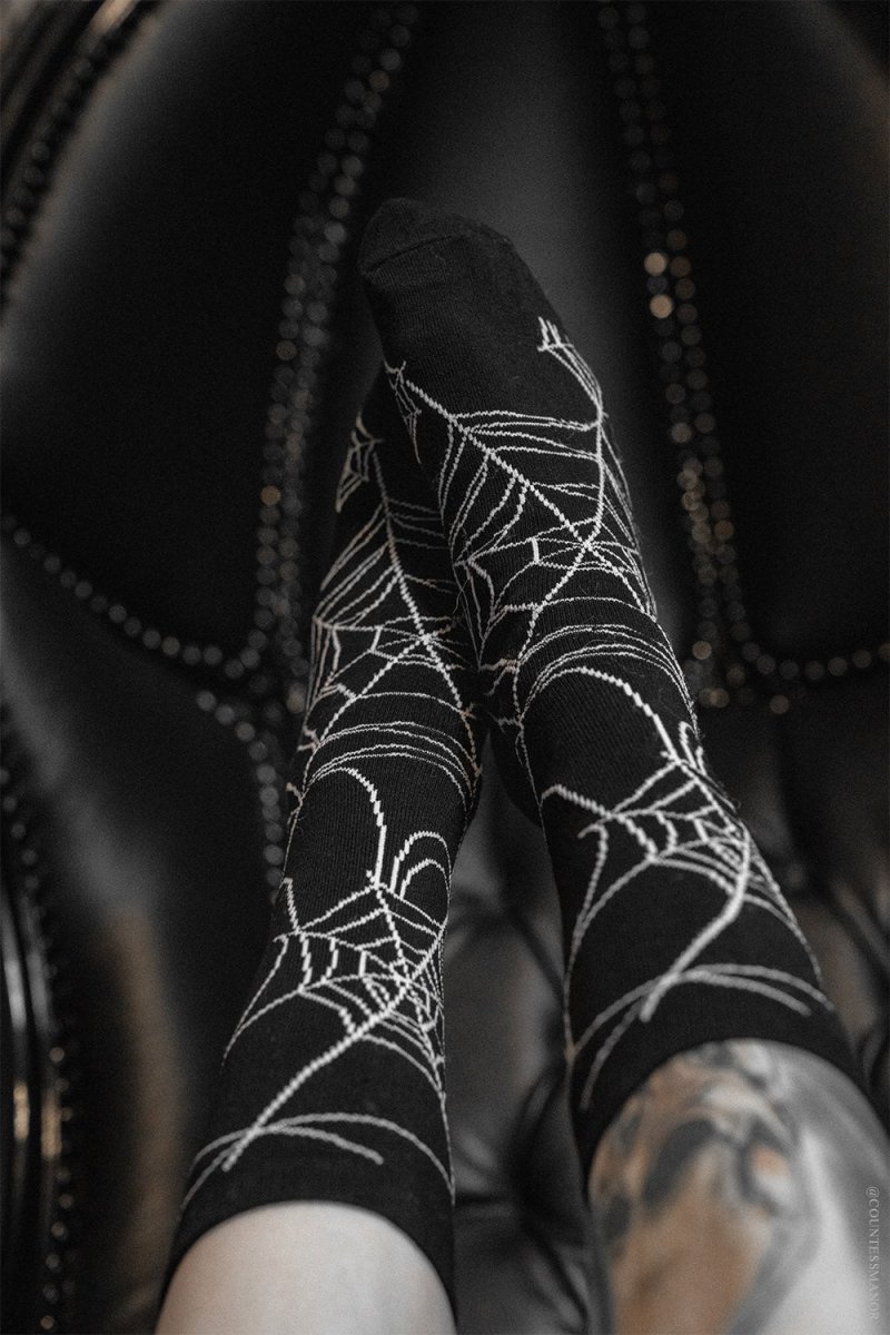 画像8: Nightweave Spiderweb Socks / ソックス【VampireFreaks】 (8)