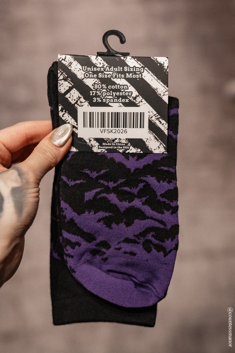 画像4: Purple Moonlight Bat Socks / ソックス【VampireFreaks】 (4)
