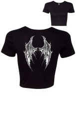 画像2: Broken Batwings Crop Top / クロップ丈 / Ｔシャツ【VampireFreaks】 (2)