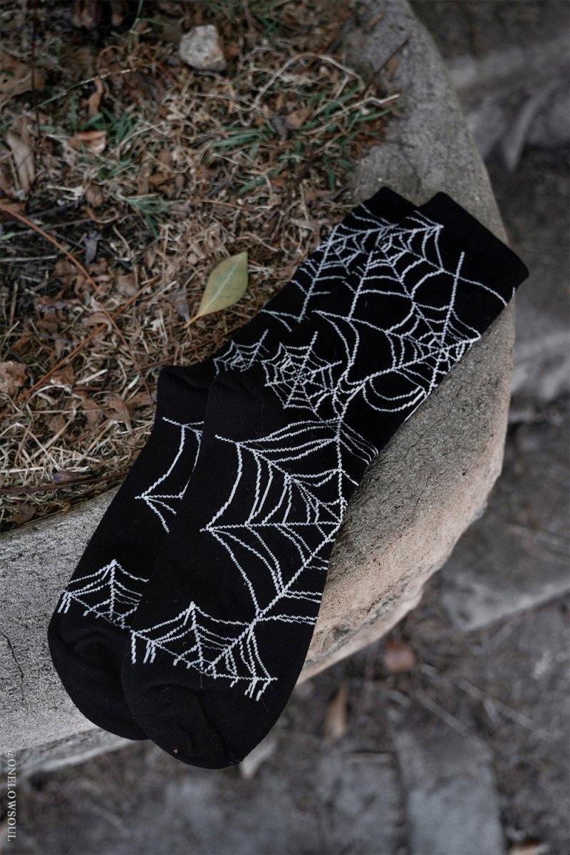 画像4: Nightweave Spiderweb Socks / ソックス【VampireFreaks】 (4)