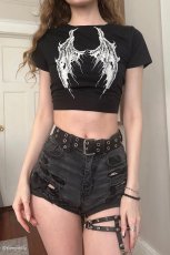 画像10: Broken Batwings Crop Top / クロップ丈 / Ｔシャツ【VampireFreaks】 (10)
